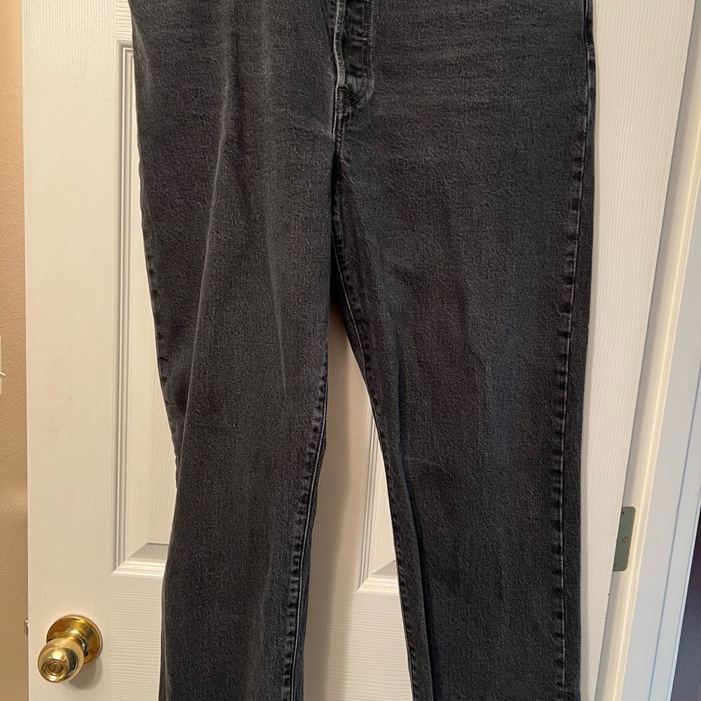 Levi’s RIBCAGE STRAIGHT ANKLE TAILORED WOMEN'S JEANS Black Denim Jeans - Picture 5 of 11